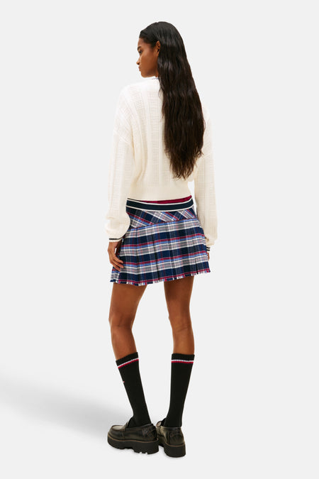 Pull à col rond - blanc