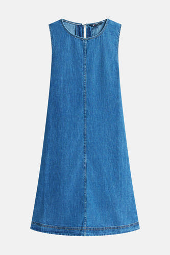 Denim kleedje met korte mouwen van TOMMY JEANS, in blauw denim met een rechte pasvorm.