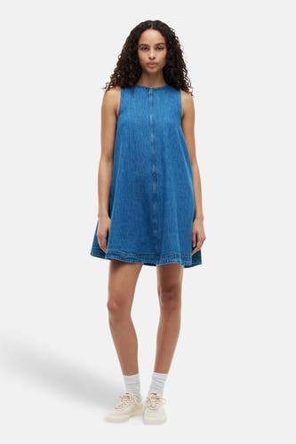 Kleedje met korte mouwen - mid blue denim