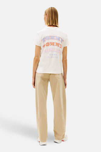 T-shirt met korte mouwen - Ecru - TOMMY JEANS