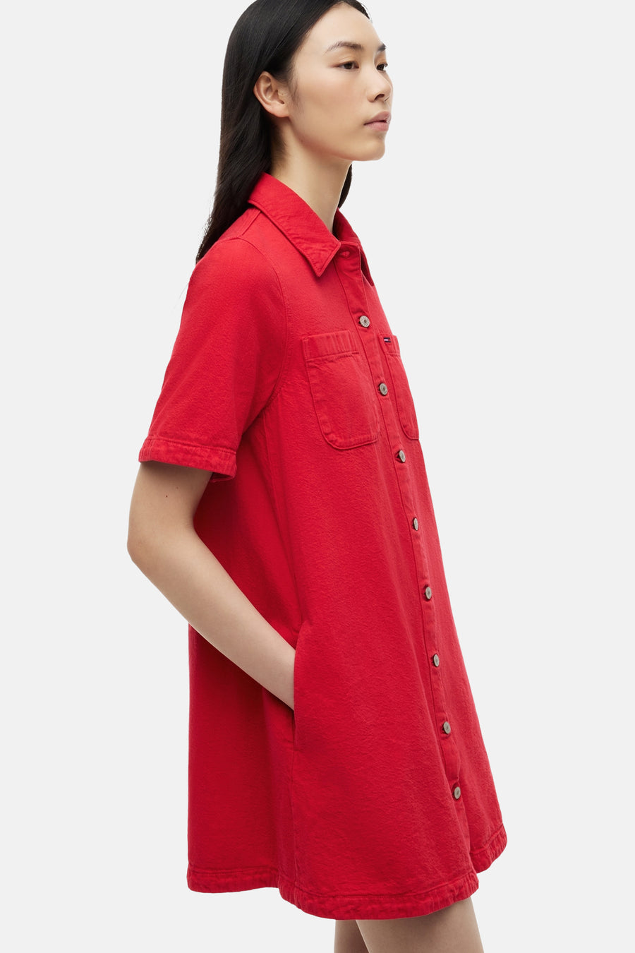 Kleedje met korte mouwen - rood