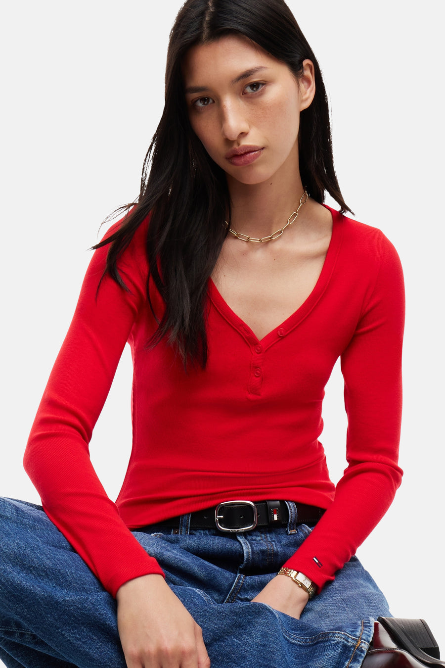Top (lange mouwen) rood - TOMMY JEANS