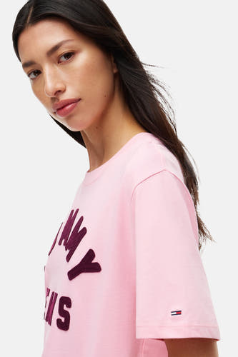 Top uni manche courte rose - TOMMY JEANS