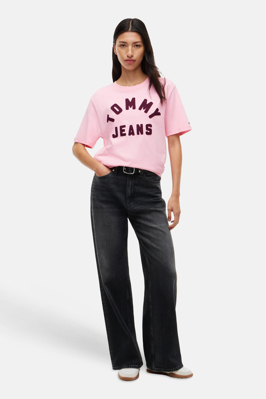 Top uni manche courte rose - TOMMY JEANS