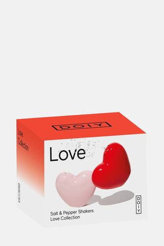 Multikleurig zout- en peperstel van DOIY, onderdeel van de Love Collection.