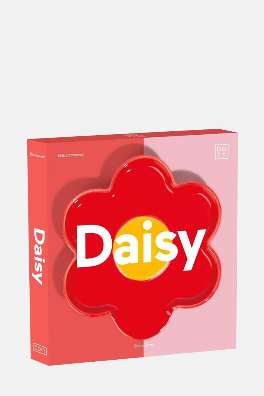Multikleurig cadeau van DOIY, met een rood bloemmotief en het woord "Daisy" erop.