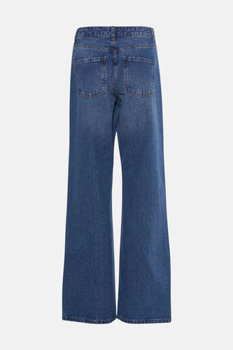 Blauwe rechte jeans van ENVII, met achterzakken en een klassieke denim textuur.
