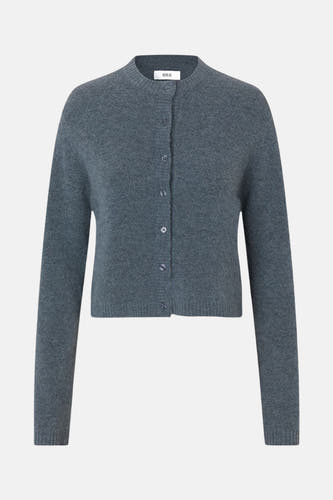 Cardigan bleu d'ENVII avec des manches longues et une fermeture à boutons.