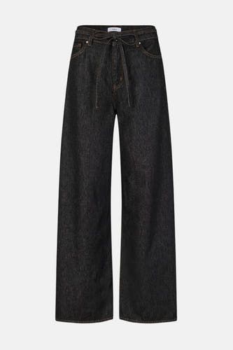 Zwarte wide jeans denim van ENVII, met trekkoord in de taille en zakken.