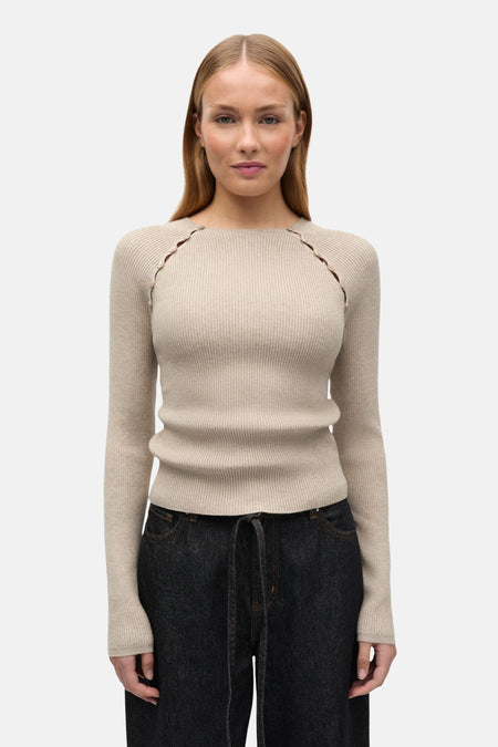 Trui met ronde hals beige - ENVII