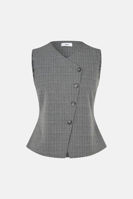 Grijs vest van ENVII met knoopsluiting en een getailleerde pasvorm.