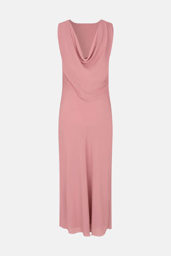Robe sans manches rose d'ENVII avec col bénitier drapé dans une longueur midi fluide.