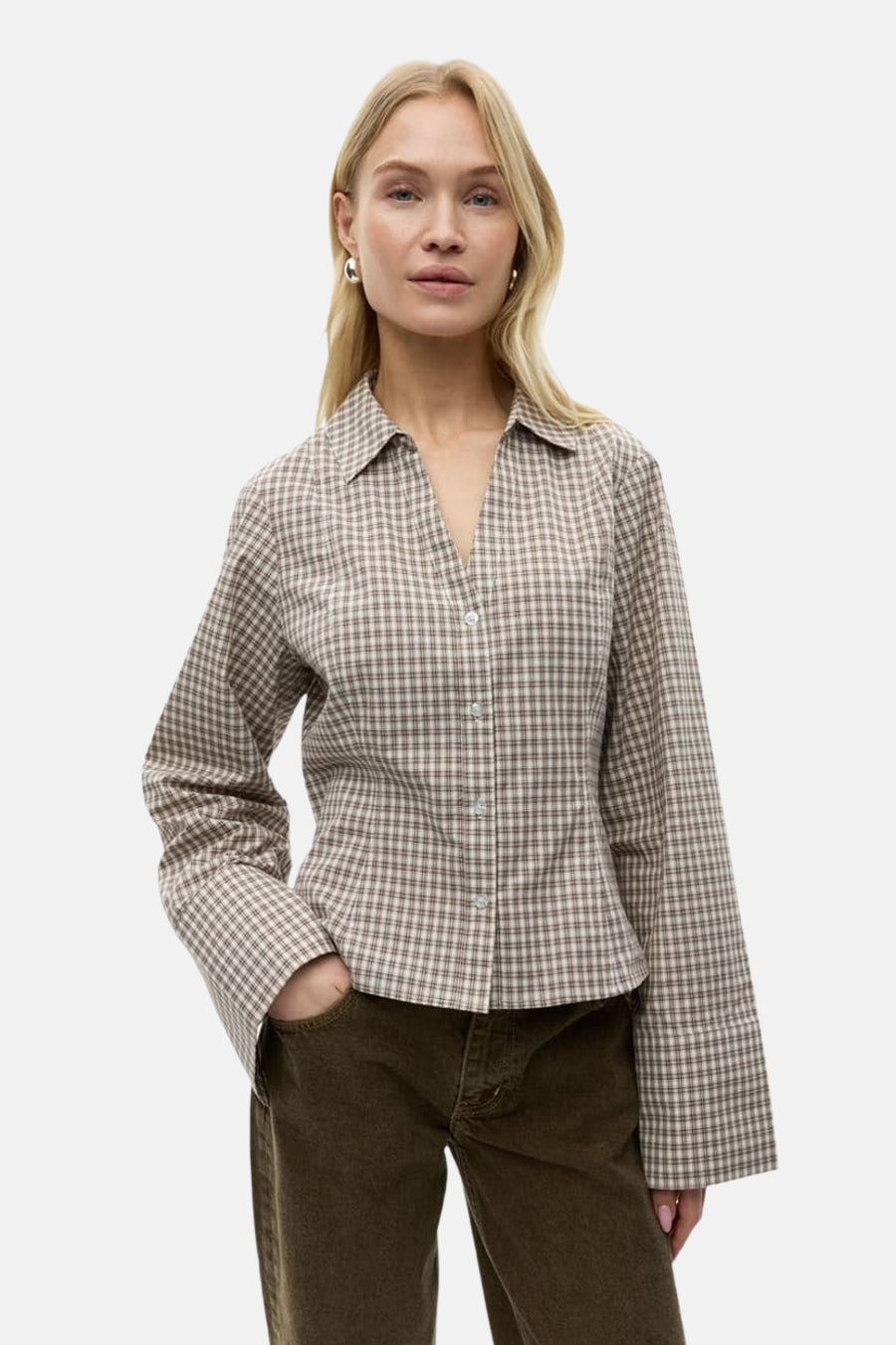 Hemd met lange mouwen - beige