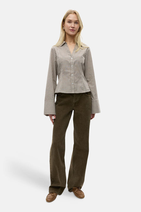 Chemise à manches longues - beige