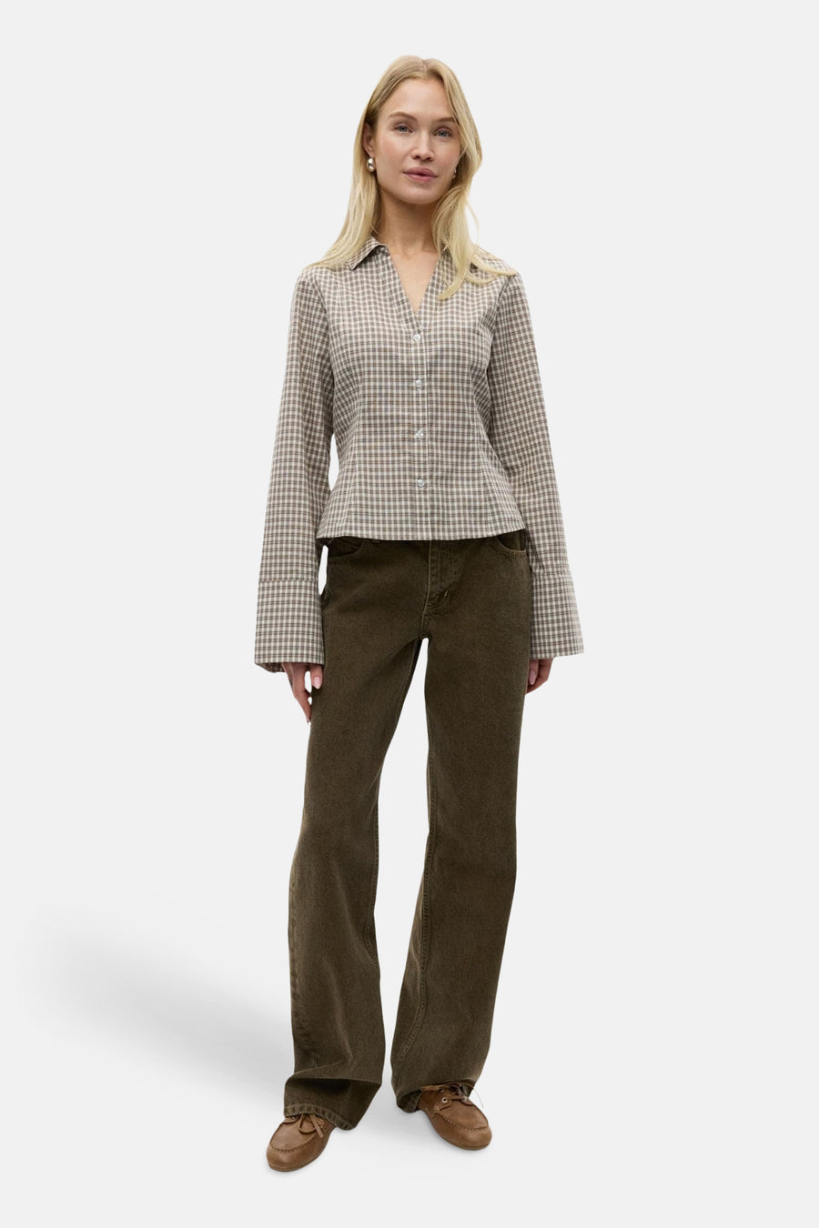 Hemd met lange mouwen - beige
