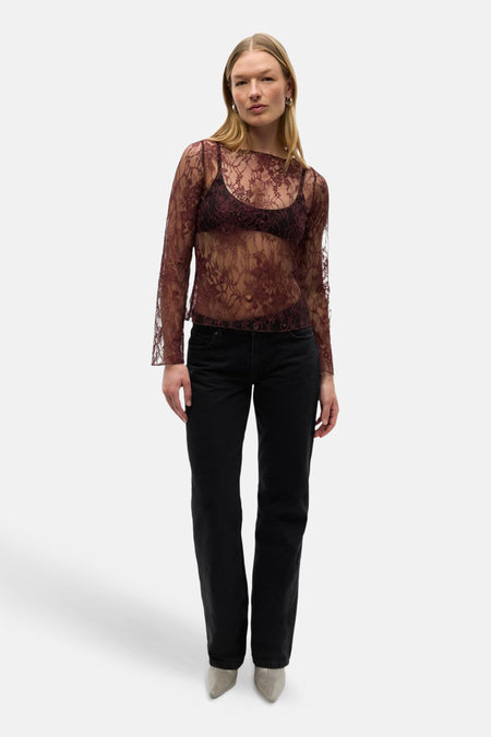 T-shirt met lange mouwen - Bordeaux