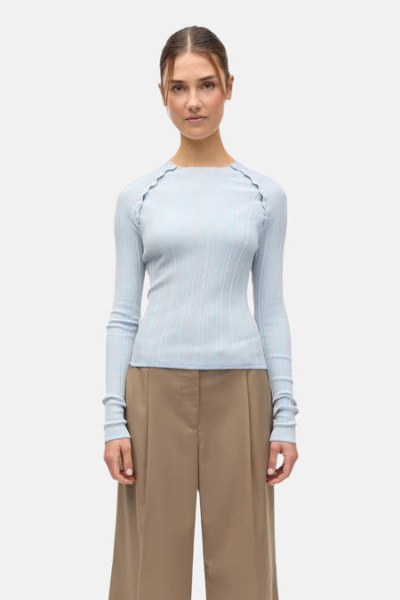 Pull met ronde hals - blauw