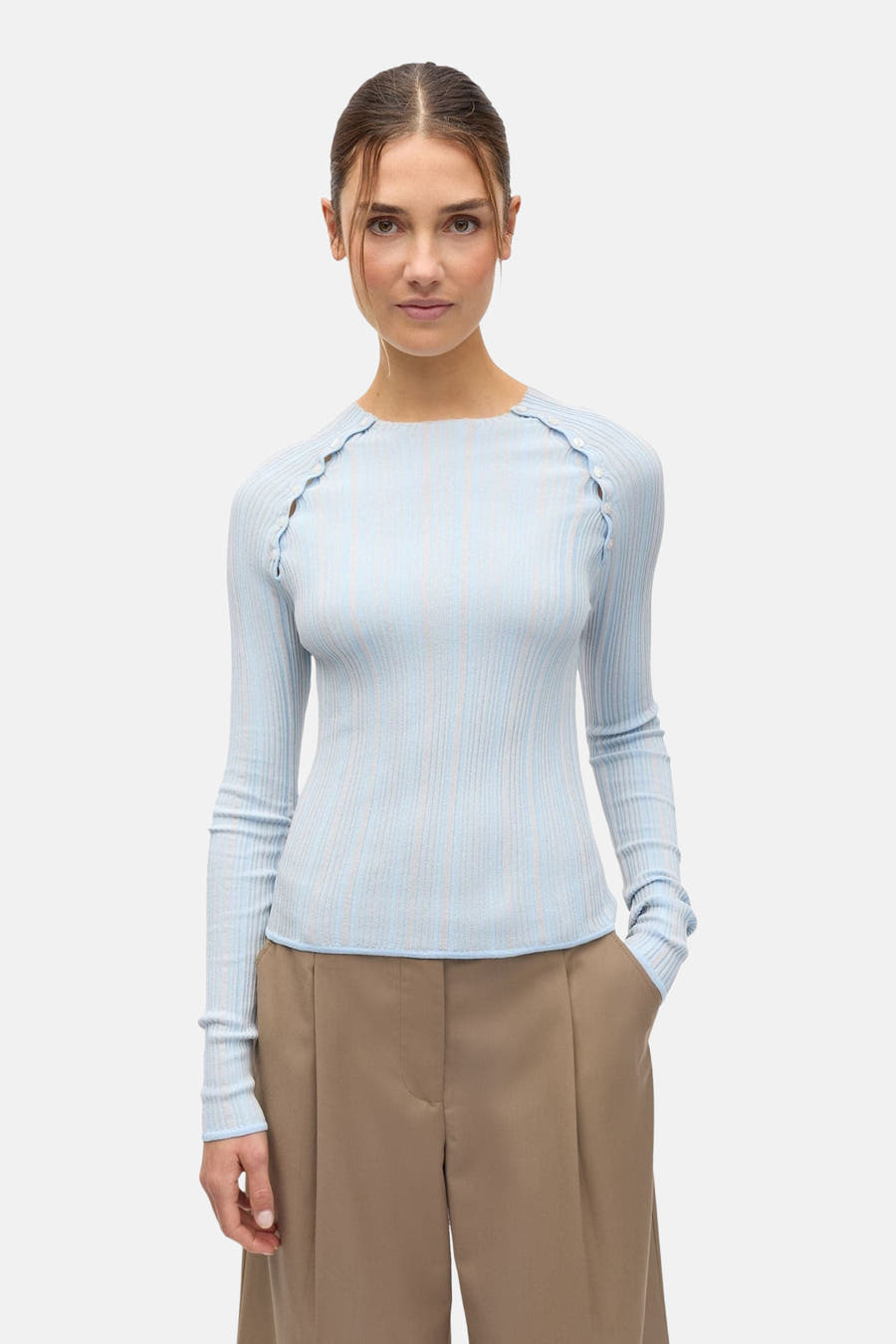 Pull à col rond - bleu