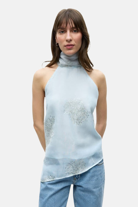 Blouse zonder mouwen - blauw
