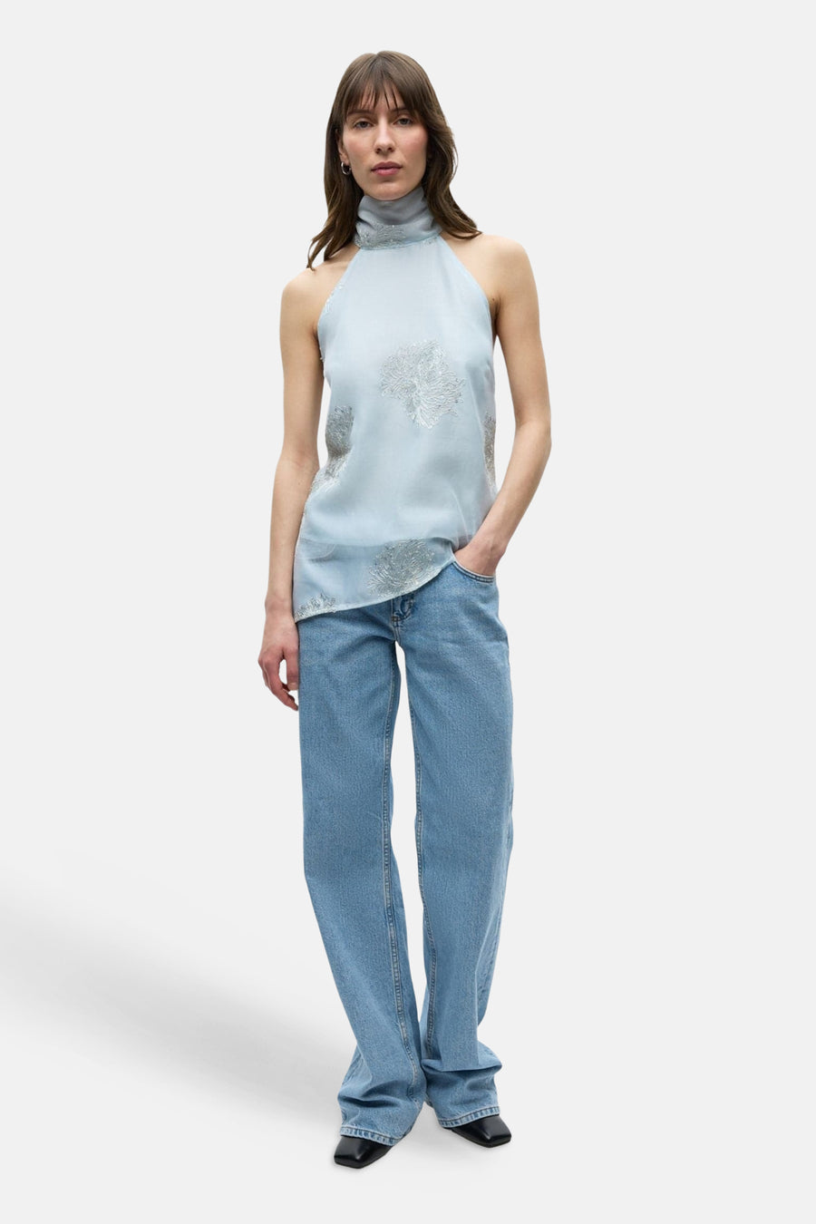 Blouse zonder mouwen - blauw