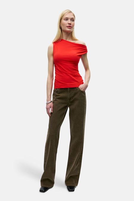 Top uni manche courte rouge - ENVII