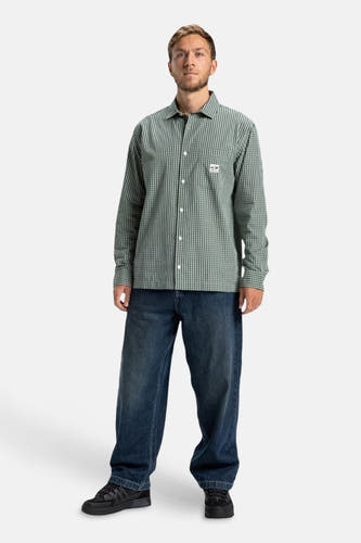 Groen hemd met lange mouwen van DC SHOES, met een geruit patroon en een borstzakje.