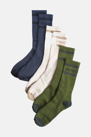 Chaussettes multicolores d'ELEMENT, avec des détails rayés et le logo de la marque sur la tige.