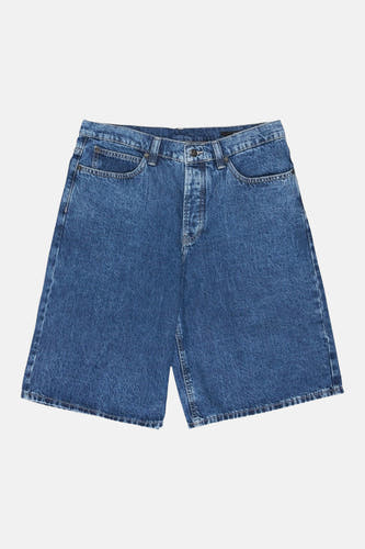 Short en jean en denim bleu de ELEMENT, avec poches classiques et jambes droites.