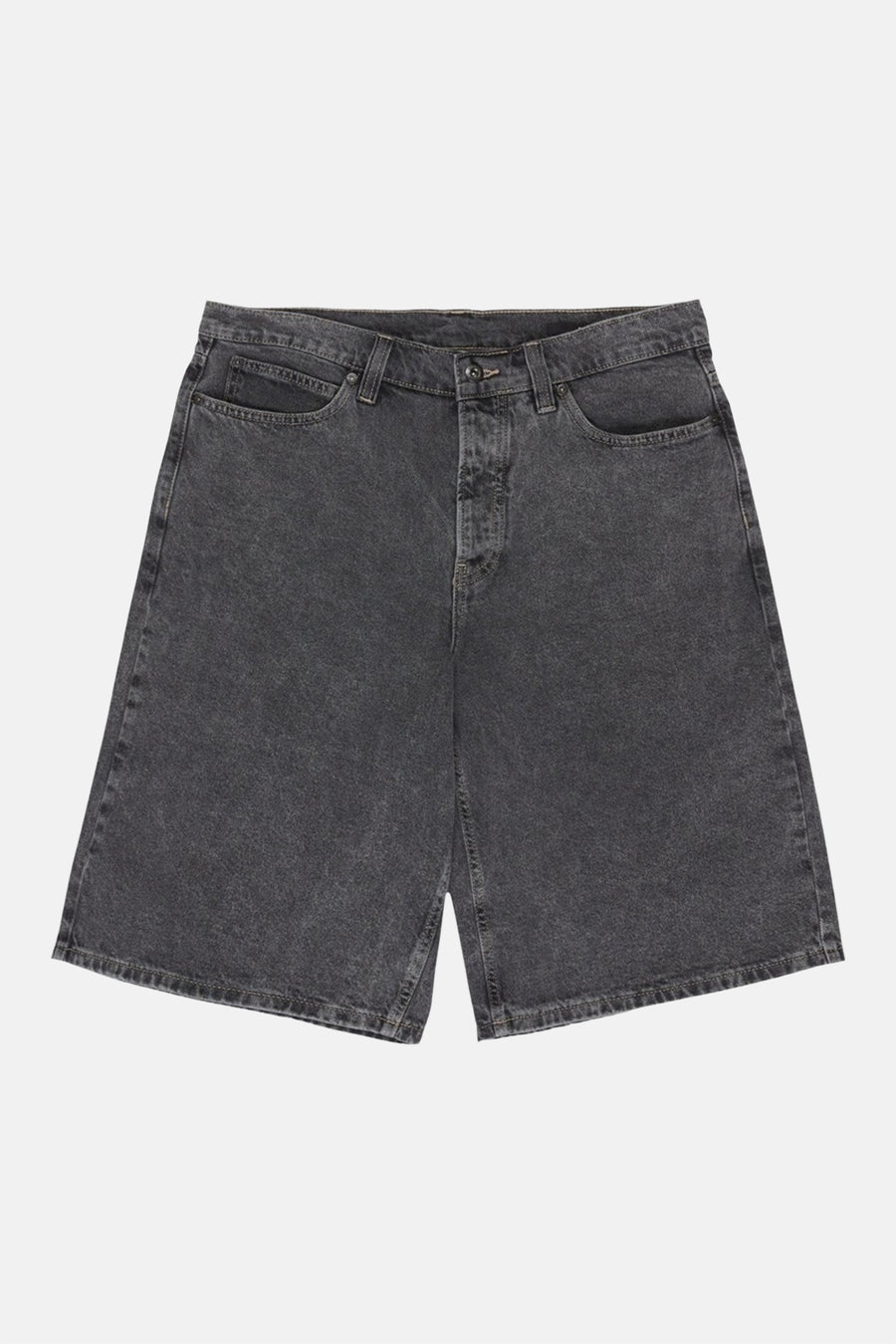 Short en jean gris d'ELEMENT, avec une texture délavée et des poches en jean classiques.