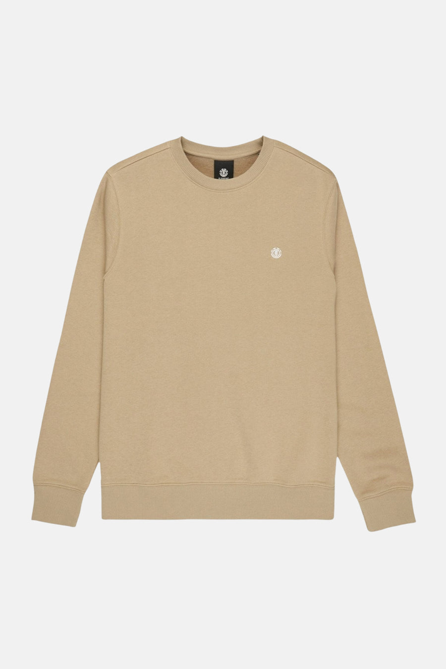 Beige sweater met ronde hals van ELEMENT, met een klein logo op de borst.