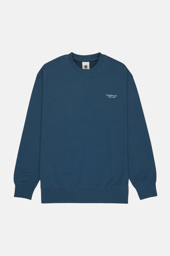 Blauwe sweater van ELEMENT met lange mouwen en een ronde hals.