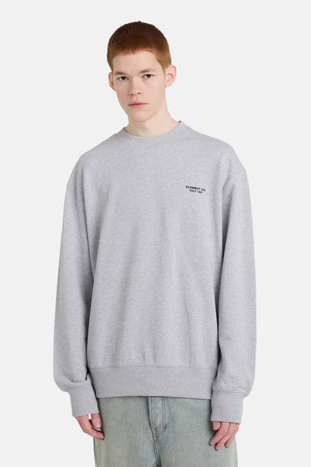 Sweat-shirt gris de ELEMENT, vue arrière avec manches longues et coupe décontractée.