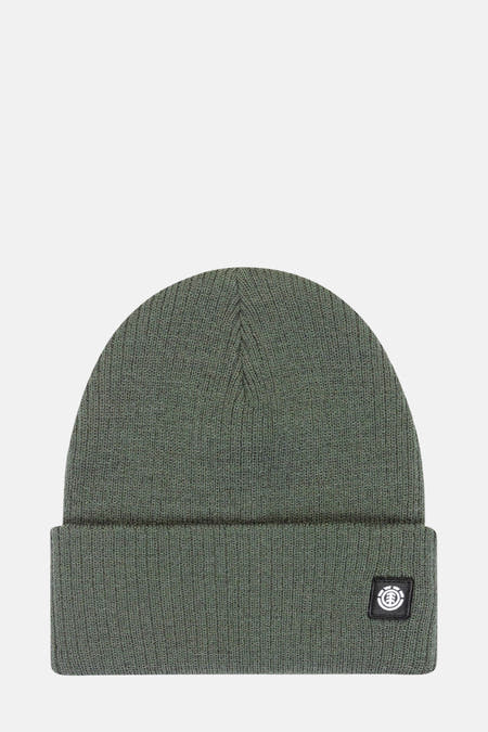 Groene muts van ELEMENT, met een omgeslagen rand en een klein logo label.
