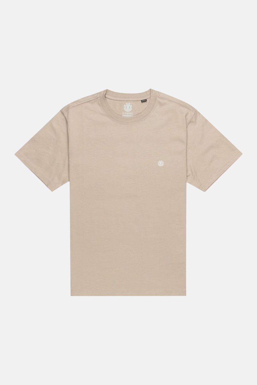 Beige T-shirt met korte mouwen van ELEMENT, met een klein logo op de borst.