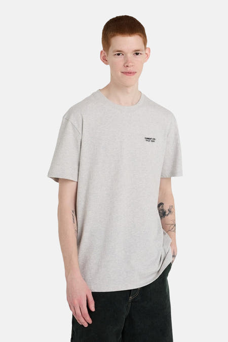 Grijs T-shirt met korte mouwen van ELEMENT met een kleine logo-opdruk en een effen design.