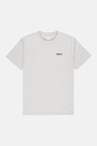 Grijs T-shirt met korte mouwen van ELEMENT, met klein logo op de borst en ronde hals.