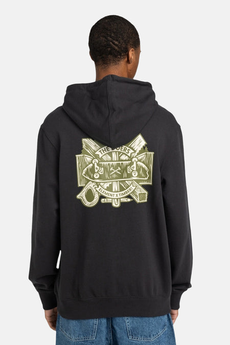 Sweater met kap Zwart - ELEMENT