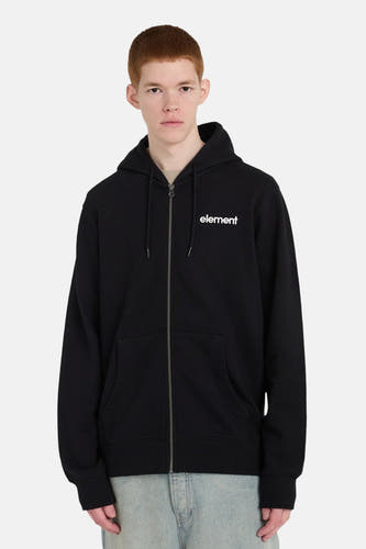 Zwarte sweater met rits van ELEMENT met capuchon en zakken.