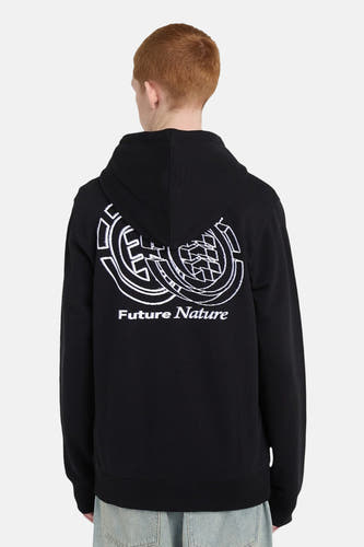 Zwarte sweatergilet van ELEMENT, met een grafische print op de achterkant.
