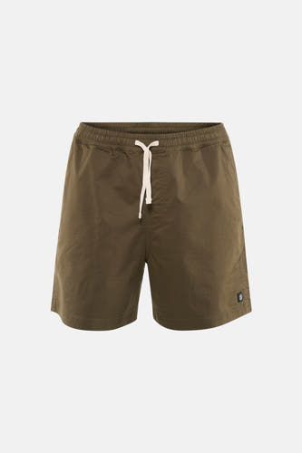 Short en twill de couleur kaki de ELEMENT avec taille élastique et poche passepoilée à l'arrière, dotée d'une étiquette de marque.