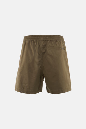 Short kaki de ELEMENT avec taille élastique et poche arrière, vue arrière.