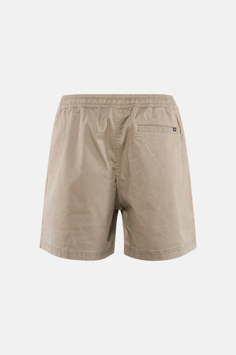 Beige short van ELEMENT met elastische tailleband en achterzakje, achterzijde getoond.