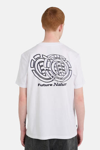 Wit T-shirt met korte mouwen van ELEMENT, met een grafische print op de rug.