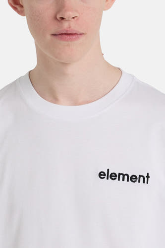Wit T-shirt met korte mouwen van ELEMENT, met een effen design en een klassieke ronde hals.