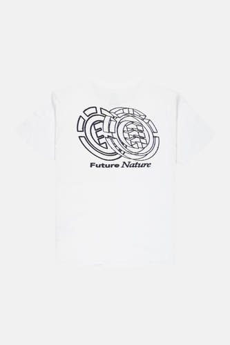 Wit T-shirt met korte mouwen van ELEMENT, met een grafische print op de rug.
