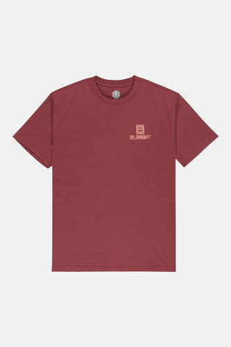 Rood T-shirt met korte mouwen van ELEMENT, met een klein logo op de borst.