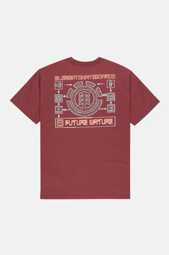 Rood T-shirt met korte mouwen van ELEMENT, met een grafische print op de achterkant.