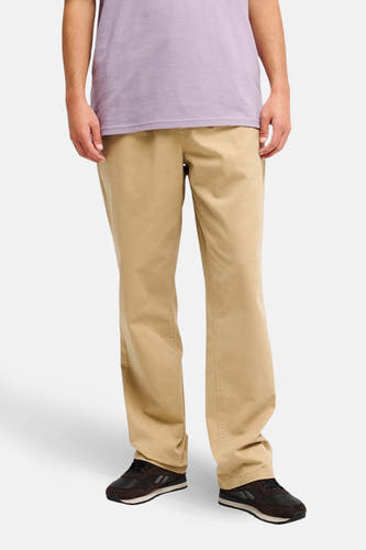 Pantalon beige Quiksilver, vue de dos, avec une coupe ample et un design uni.