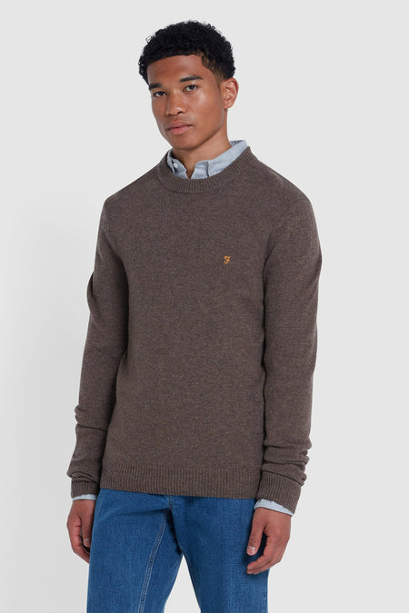 Pull met ronde hals - bruin