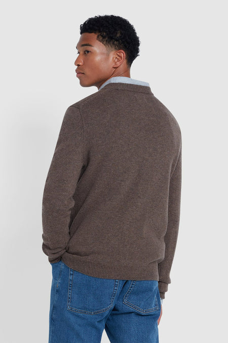 Pull met ronde hals - bruin